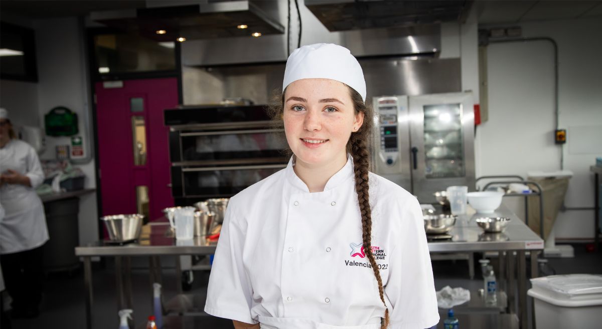 Eimear McCarthy shortlisted for a Craft Guild of Chefs Award pictured in SERC's training kitchen.